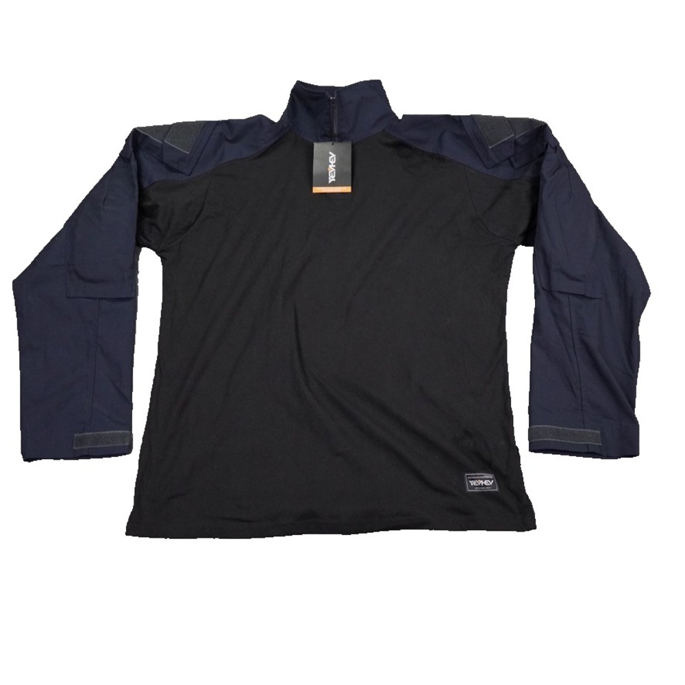 Yevhev‎ G3 Combat Shirt Men's 3XL Navy Black Tactical Ripstop Hidden Elbow Pads